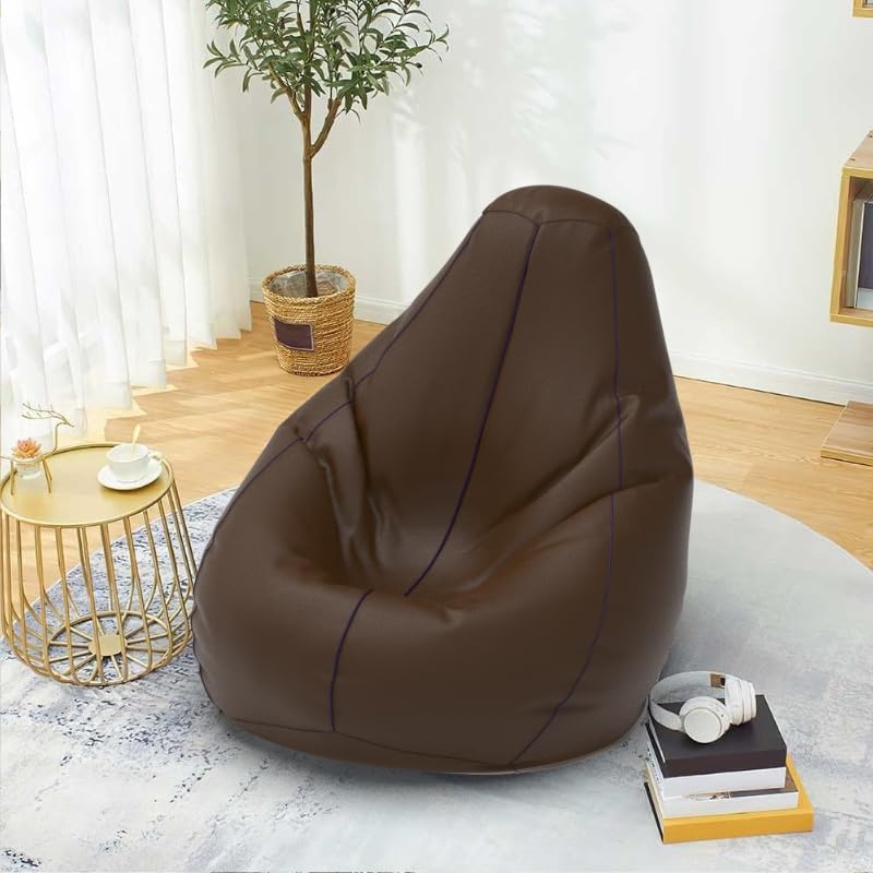 Bean Bag Chair Cover | Size: 3XL | Color: Brown Indigo | Without Beans | Premium Leatherette Cover (CMFYPPNG1292)-image-44