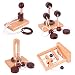 KINGOU 4 Pack Classic Wooden Rope Puzzle Set Ring Puzzles String Solution Central Brain Teaser for Adults/Kids Game