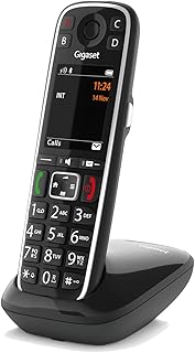 Gigaset Life - cordless premium senior phone - talking dialling keys - number & name announcement - call transfer via Bluetooth - 4 direct dial keys - SOS call - automatic volume adjustment, black