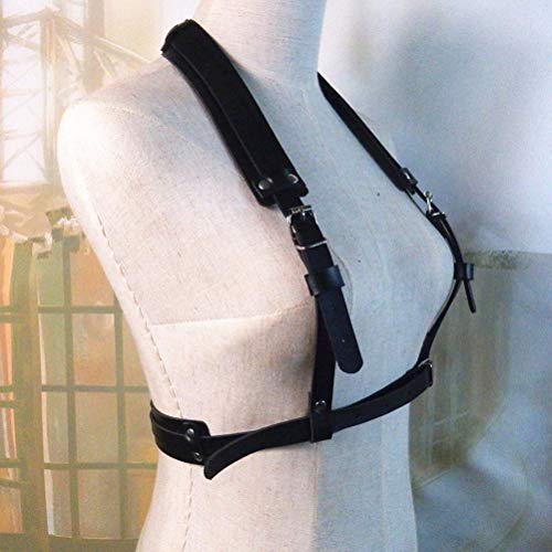Men's Punk Faux Leather Body Chest Harness Belt with Metal O-rings Adjustable Buckle Straps Clubwear Costume4