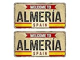 Oedim Matricula Decorativa, Pack de 2 España Almería, Decoración Pared, Fabricado en Aluminio Dibond 3 mm, Resistente