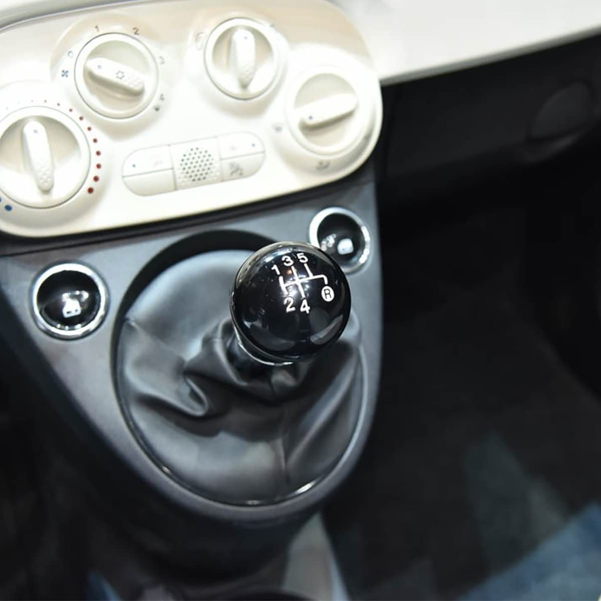 Tappo Pomello del Cambio a 5 Marce compatibile con Fiat 500 500C 2007-2018 LHD RHD, Kit di Sostituzione del Coperchio della Manopola del Cambio del Rivestimento