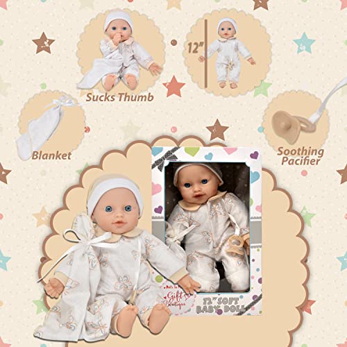 12 Inch Soft Body Baby Doll In Gift Box, 12 Inch Baby Doll With Pacifier, Blanket And Clothes #TOP1