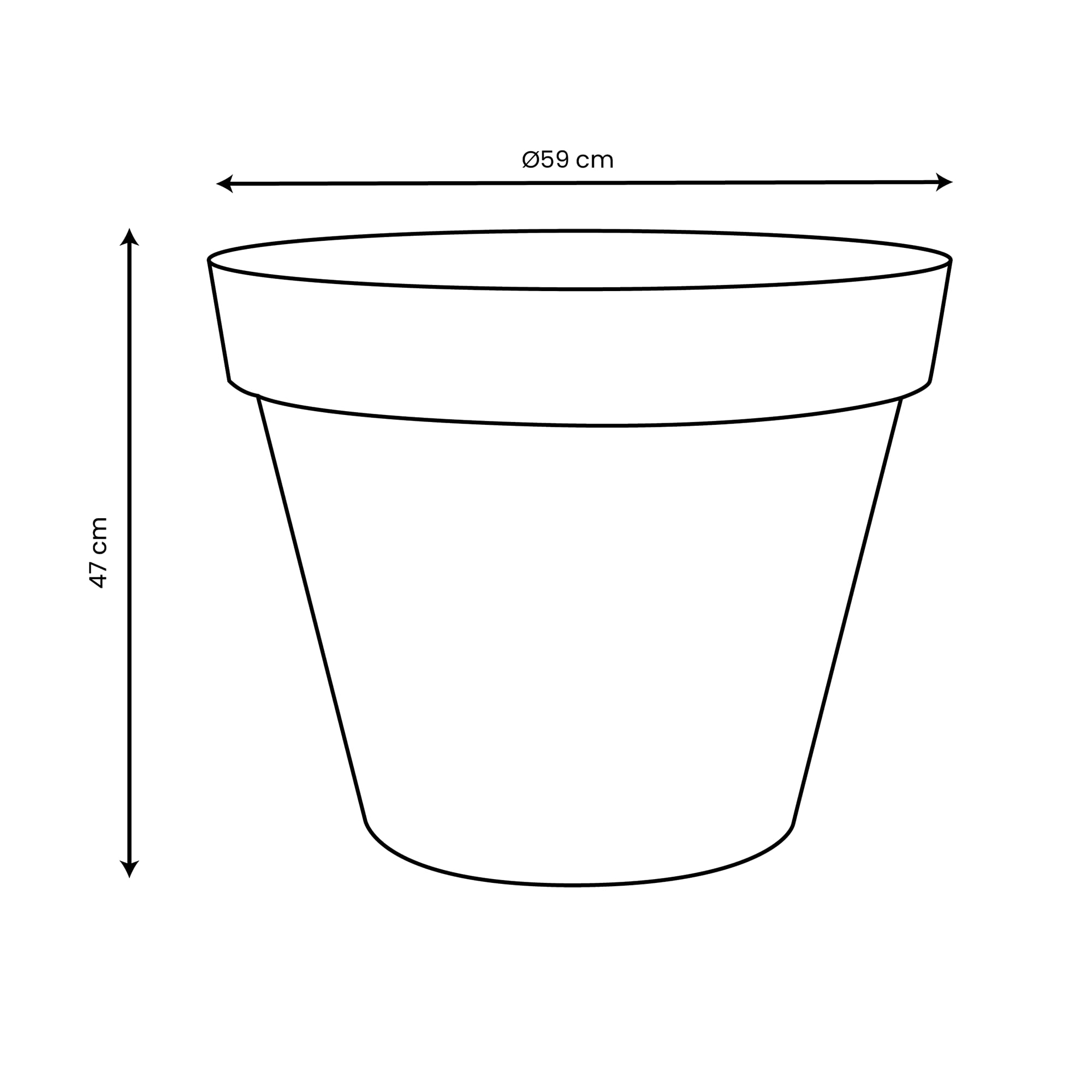 EDA - Toskania okrągła donica na kwiaty Ø 60 cm - 76 L - wewnątrz i na zewnątrz - Obszar zatrzymywania wody w celu ograniczenia podlewania - Plastik z recyklingu - Ø 59 x wys. 47 cm - Laurowy zielony