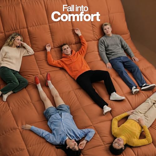 Image of Utopia Bedding Queen Comforter Duvet Insert, Quilted Burnt Orange Comforter with Corner Tabs, Box Stitched Down Alternative Comforters Queen Size 88 x 88 inches