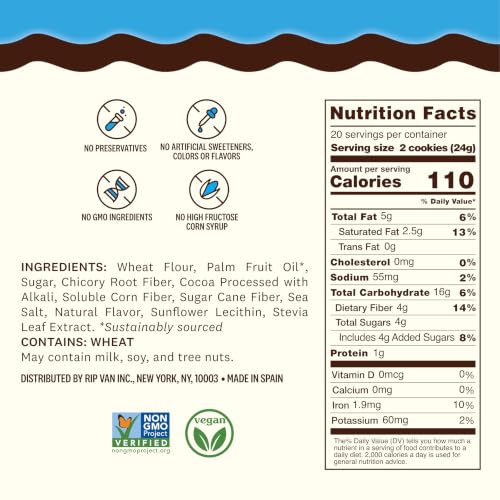 Image of Rip Van LEOs - Cookies and Cream Sandwich Cookies - Low Sugar Snack Cookies - Low Carb Snack - Diabetic Snacks - 40 Low Sugar Cookies (10 Packs of 1.69oz)