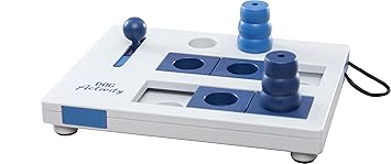 TRIXIE Dog Activity Mini Mover Toy, Level 3 Advance Puzzle for Dogs, Interactive Treat Puzzle, Blue and White