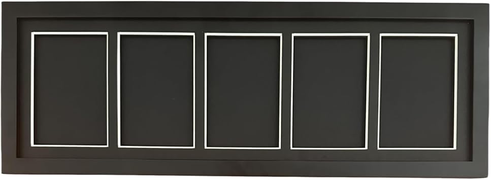 5-Slot Trading Card Display Case - Wall Mount Frame for Baseball, Basketball, Pokemon Cards with Enhanced Protection, Black5Cards