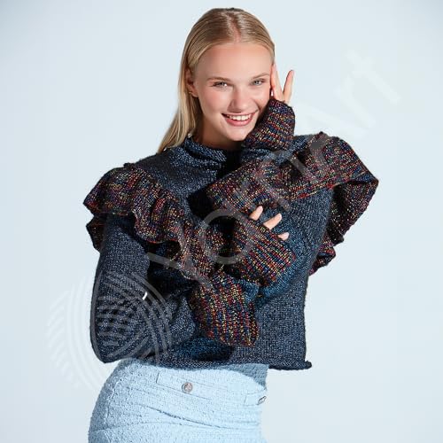 Image of YarnArt Melody Variegated Chainette - Metallic Sheen Fiber for Knitting, Crochet & Embroidery, 100g (3.5 oz) Skein, 230m (251 yd), Premium Blend of 70% Polyamide 21% Acrylic 9% Wool (905)