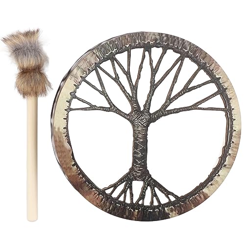 Tambour sibérien décoratif avec baguette pour vos séances de méditation