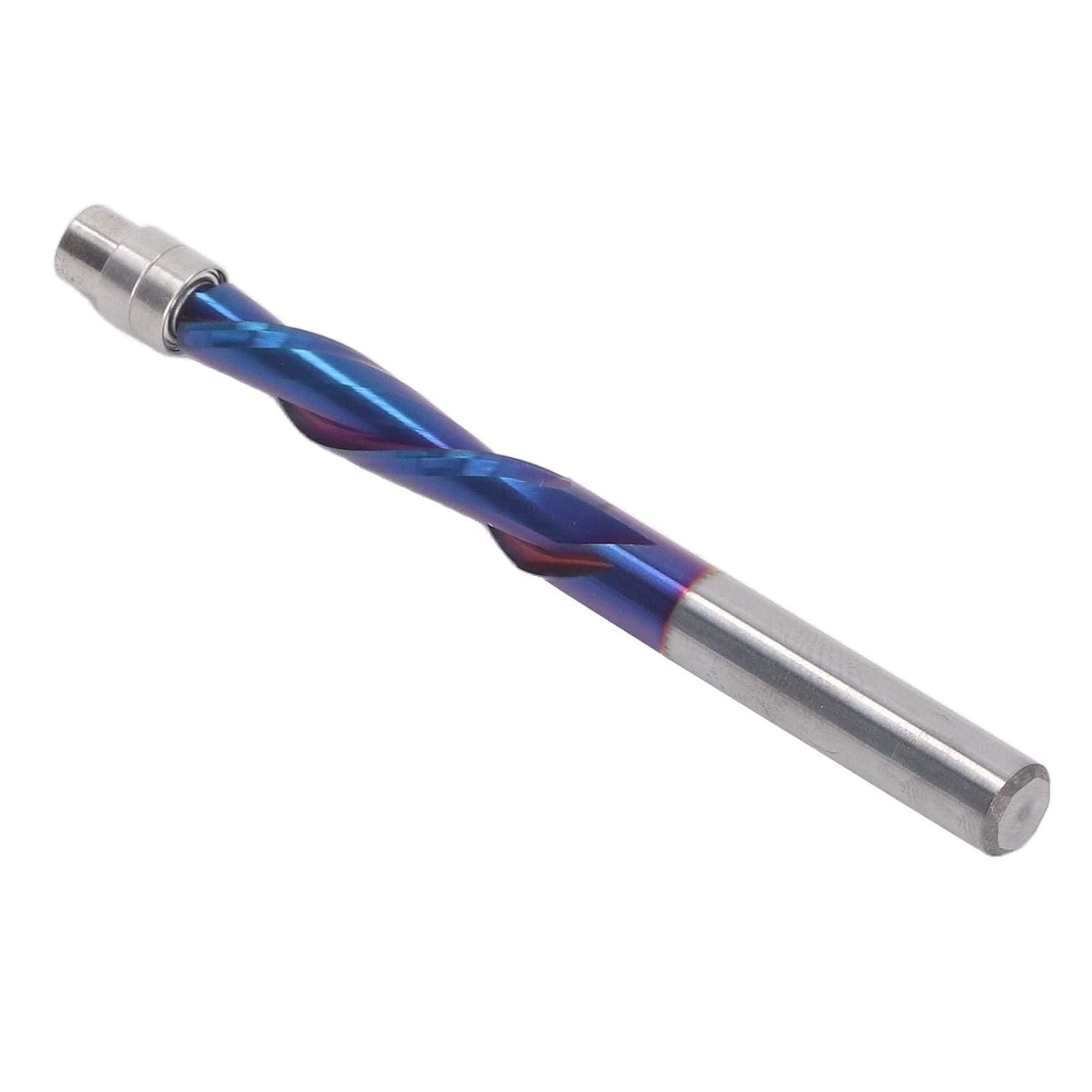 Flush Trim Bit Up Cutter, Carbide Router Bit with Bearing, 1/4 Inch Shank Spiral Milling Cutter for Wood MDF Plywood, CNC and Handheld Router Trimming Tool