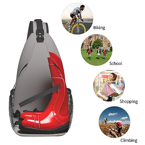 Mochila tipo sling roja con diseño London Red Telephone Boots miniatura 6