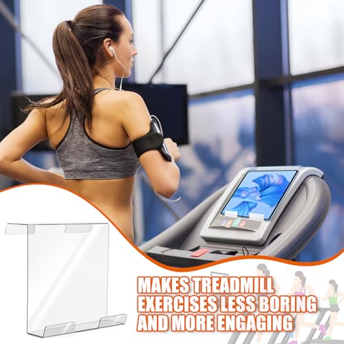 Saysurey Clear Acrylic Treadmill Book Holder Reading Rack Treadmill Tablet Holder Reading Stand Compatible with iPad, Kindle, Flat Tablet, eReader Magazine Book for Gym Exercising (9 x 11 x 3.5 Inch)