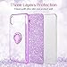 VEGO Case for Apple iPhone XS Max 6.5 inch,Glitter Case Bling Diamond Rhinestone with Kickstand Ring Grip for Girls Women Case for iPhone XS Max (Purple 6.5 in)