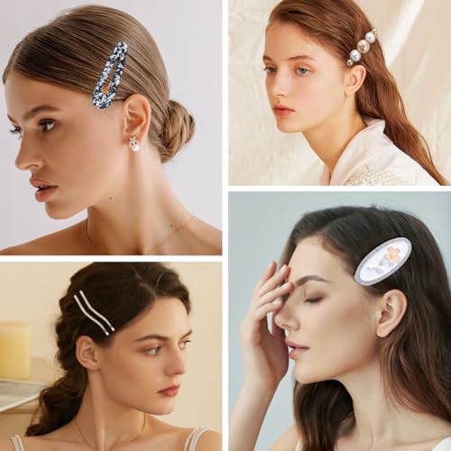 Set de 18 Pinzas para Cabello con Perlas Rosa miniatura 2