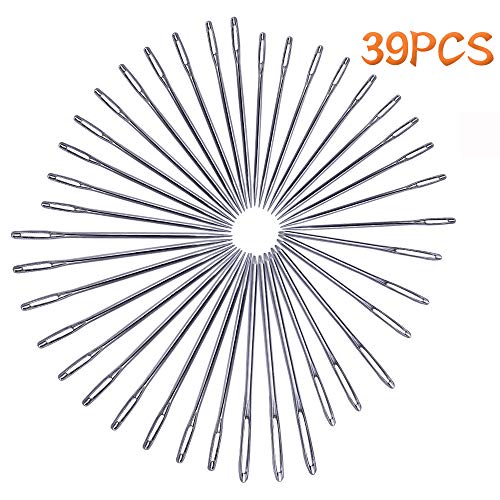 30Pcs Large Eye Stitching Needles & 9Pcs Large Eye Blunt Needles Steel Yarn Knitting Needles Sewing Needles Hand Sewing Darning Needle