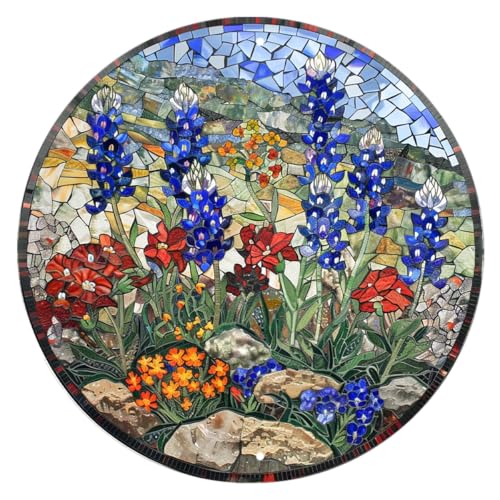 KanaAt Texas Bluebonnet Wreath Round Sign