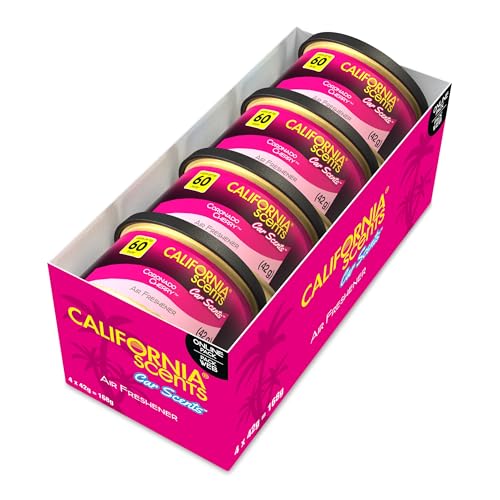 California Scents Car Air Fresheners Can Coronado Cherry Scent Pack of 4 Strong Adjustable Long-Lasting Fragrance Eliminates Odour