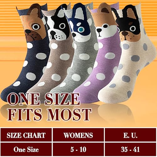 Funny Animal Socks for Women - Cute Dog and Cat Socks, Colorful Novelty Funny Socks for Animal Lover