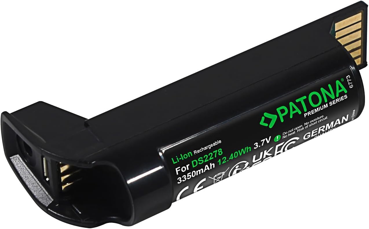PATONA Premium Batterie Remplacement pour Zebra BT-000317-01 BTRY-DS22EAB0E-00 CR2278 CR2278-PC DS22 DS2208 DS2278 DS2278-HC DS2278SR Delfiscan M81, 3350mAh, Scanners de Codes-Barres et portatifs
