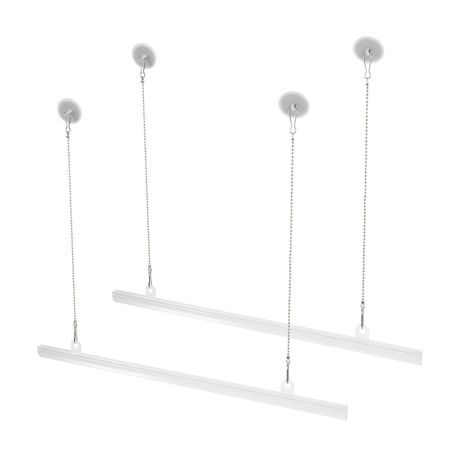 Dhyuacn One Color Pvc Poster Hanger Rails 2Pcs Poster Hanging Pole Frame 40Cm For Wall Decor Artwork Scroll Display Dowel Hanger With Clamp Chain No Tools Sturdy Iron Pvc
