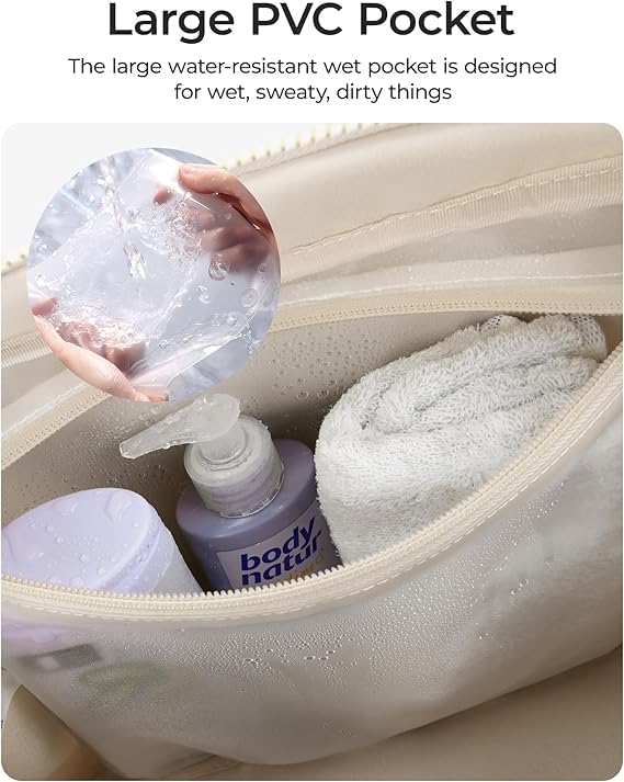 Image of Gym Bag for Women, Duffle Bag for Travel with Wet Pocket, Lightweight Carry on Weekender Duffel, Water Resistant