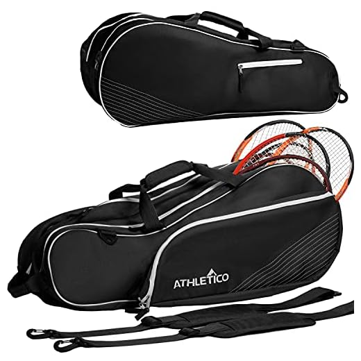 Athletico 6 Racquet Tennis Bag - Black
