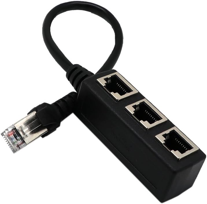 Leoie Lan Ethernet Network RJ45 Plug Splitter,1 to 3 Socket Extender Adapter Connector