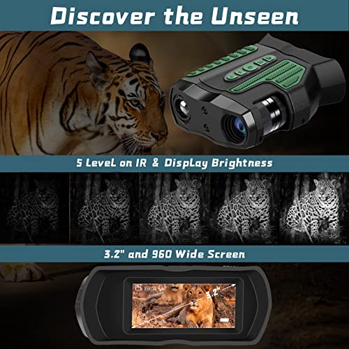 Night Vision Goggles, 1080P Full Hd 980Ft Viewing Range Night Vision Binoculars, 80X Magnification (Optical 10* And Digital 8*), True Ir Illuminator Binoculars For Adults Night Vision And Day #TOP3
