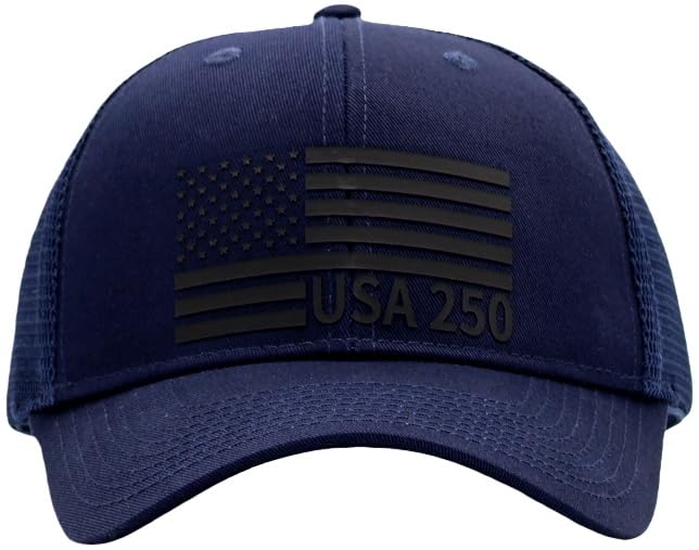 Image of American Flag Trucker Hats, Patriotic Baseball Cap for Men, Adjustable Breathable Mesh Snapback, Fits OSFM & XXL Head