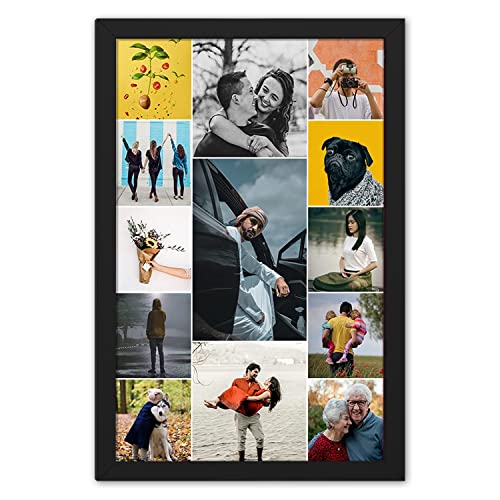 Image of Ritwika's Personalized Photo Collage Frame with Your Pictures | Customised Gift For Anniversary, Birthday, Wedding, Couples, Size 9.5 x 13.5 IN, Set of 1 and Two Frame Colours