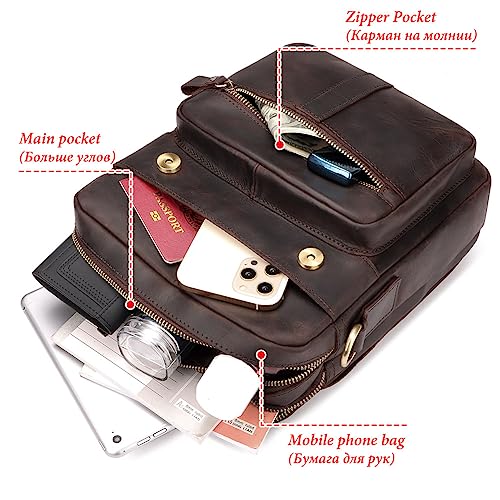 gzcz Leather Sling Shoulder Crossbody Bag Man Purse Messenger Bags for Men Women Outdoor Travel Business4