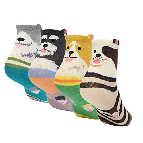 Image of HSELL Women Novelty Socks with Funny Animals Designs Cute Ideal for Cat Lover Breathable Cotton Socks for Daily Wear