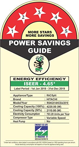 Image of Hitachi 1.2 Ton 5 Star Inverter Split AC (Copper RSNG514HCEA Gold)