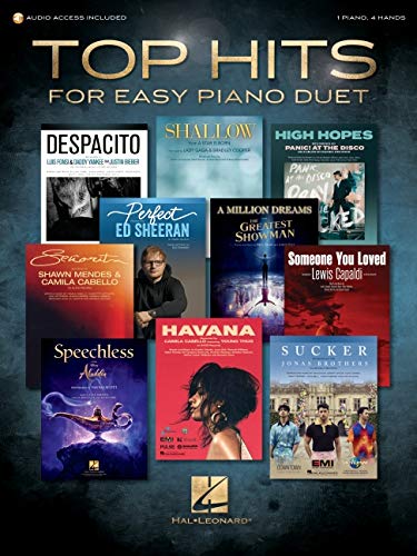 Top Hits for Easy Piano Duet - 1 Piano, 4 Hands: 1 Piano, 4 Hands: Includes Downloadable Audio