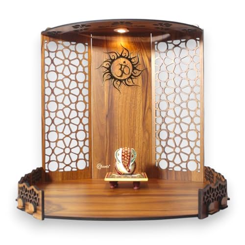 Artículo Mandir para rincón oscuro: altar Pooja de madera iluminado 7