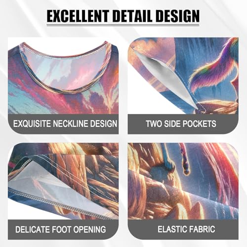 senya Short Sleeve Pajamas Sets Summer Cotton Sleepwear Wolf Walking Across Mountin4