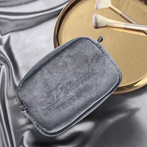 Preisvergleich Produktbild TYSYA GYCOZ Haushaltskosmetiktasche Großraum-Aufbewahrungstasche for die Hautpflege Reisendes Business-Plüschmaterial Wohlfühlen Metallreißverschluss Mehrfarbig optional Kosmetiktasche (Color : Gray)