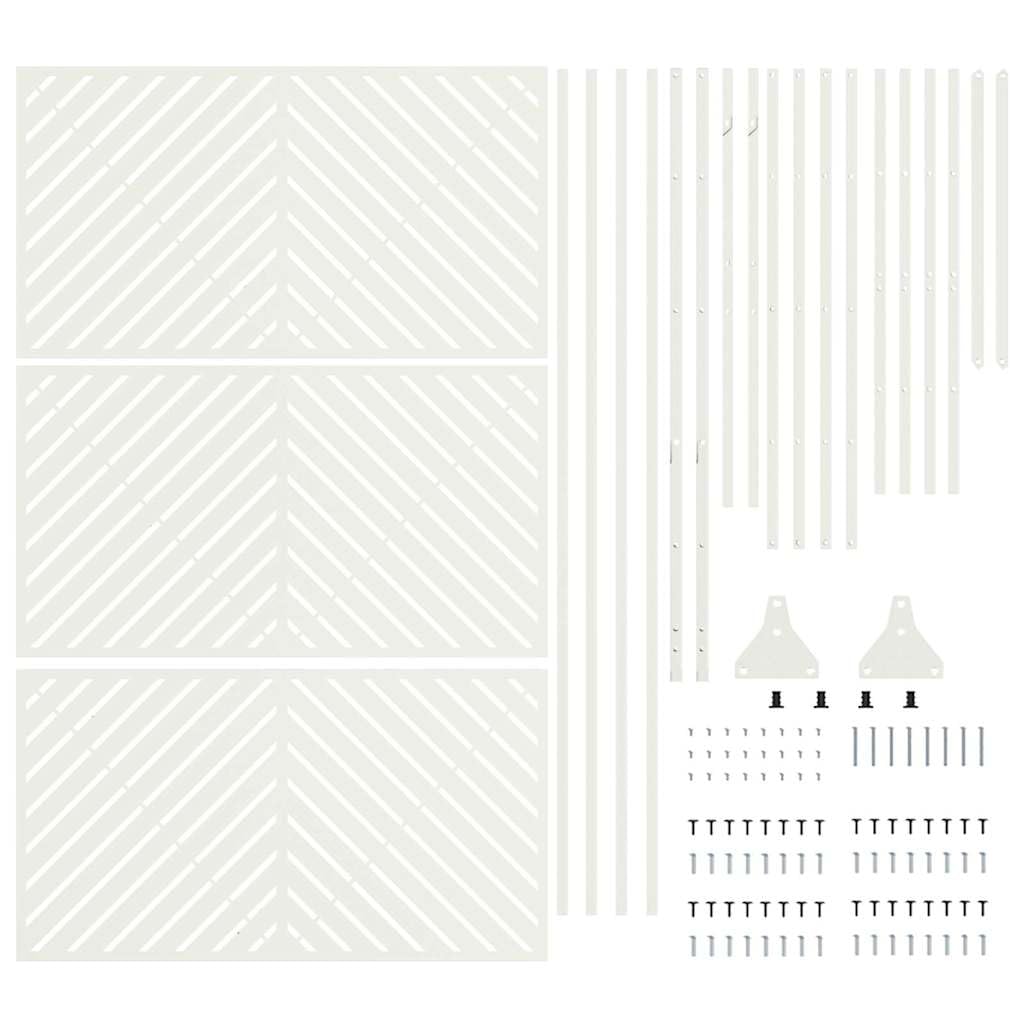 vidaXL Schermo per Privacy Bianco 100 x 50 x 180 cm Acciaio, Schermo per Giardino e terrazzo, divisore per Esterni, Pannello in Acciaio Rettangolare, partition per Patio