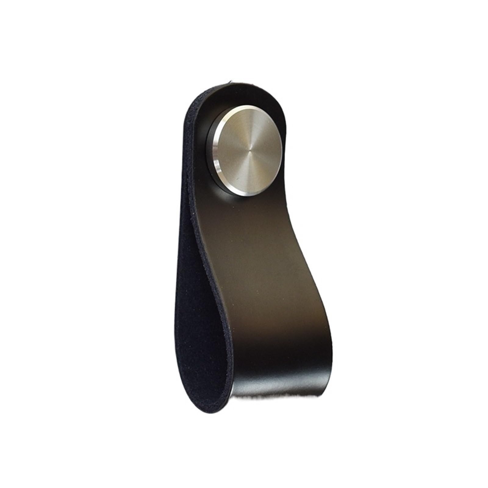 CQAHDSEVF Leather Drawer Pulls, Leather Brass Cabinet Drawer Pulls Multicolor Multiple Sizes for Wardrobe Cupboard(Black-Silver)