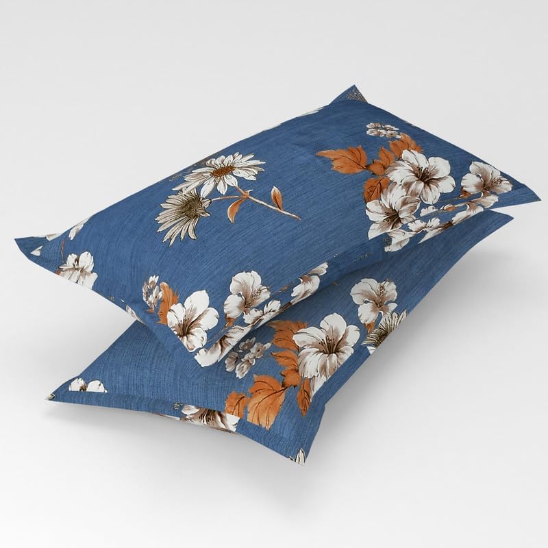 Image of Florida Polycotton Bedsheet (Rose Dark Blue, Double)