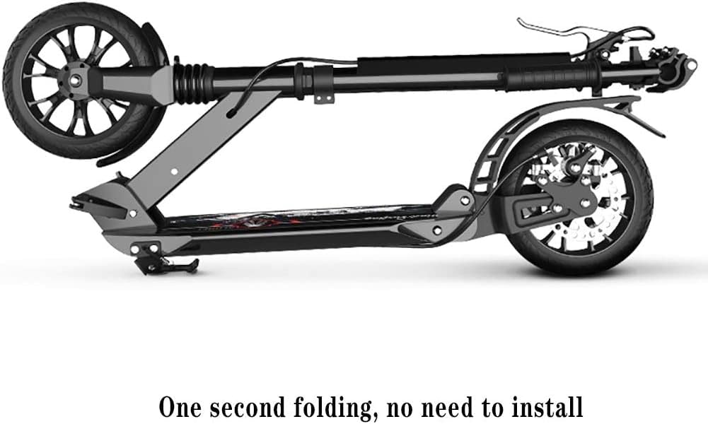 Scooters de Movilidad, Scooter para Adultos, Scooter, Scooter de Dos Ruedas Plegable para Adultos, 2 Ruedas de PU, Freno de Mano de Disco más Seguro Altura Ajustable (no