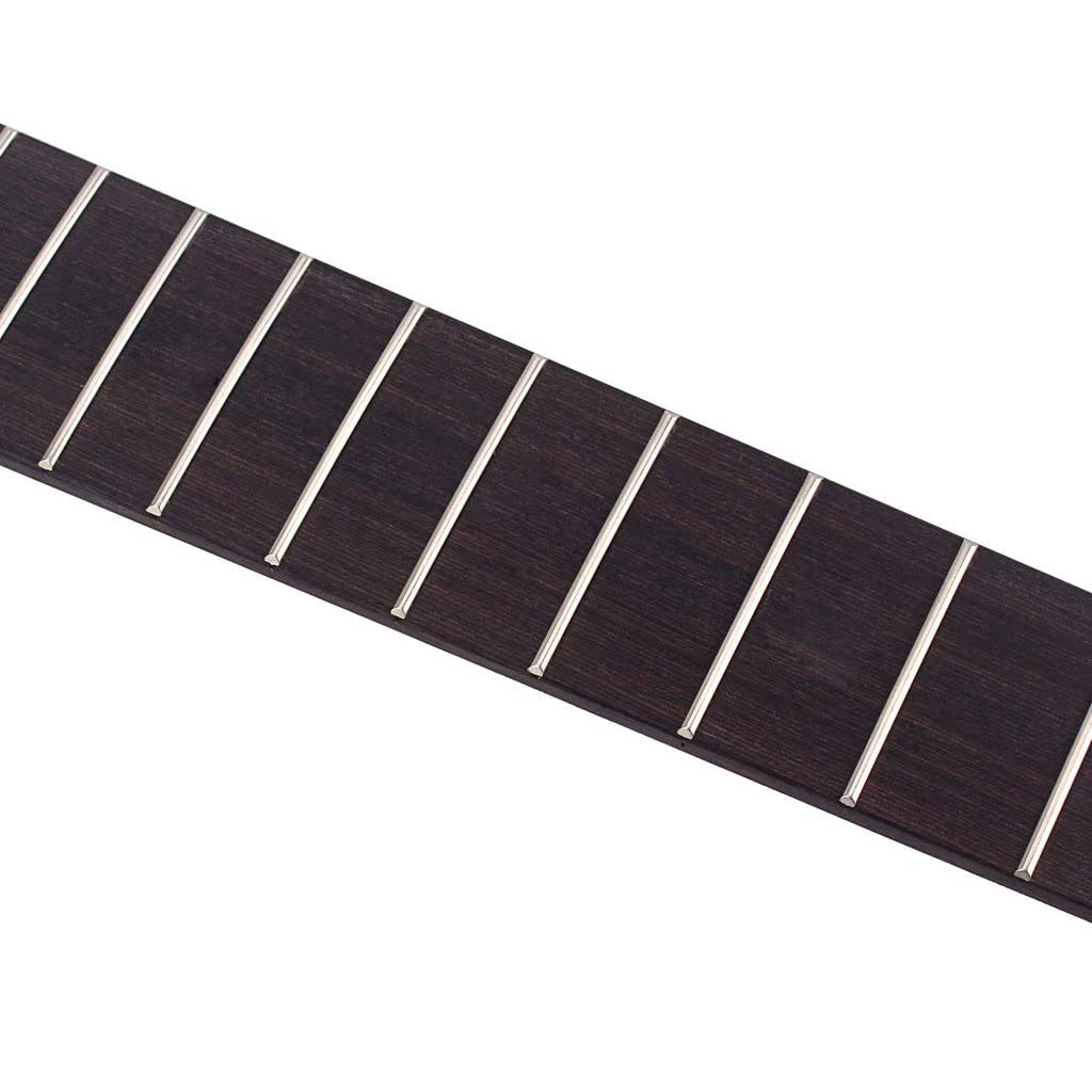 Alnicov Chitarra elettrica collo 22 tasti tastiera in palissandro 25,5 pollici sostituzione chitarra elettrica incompiuta