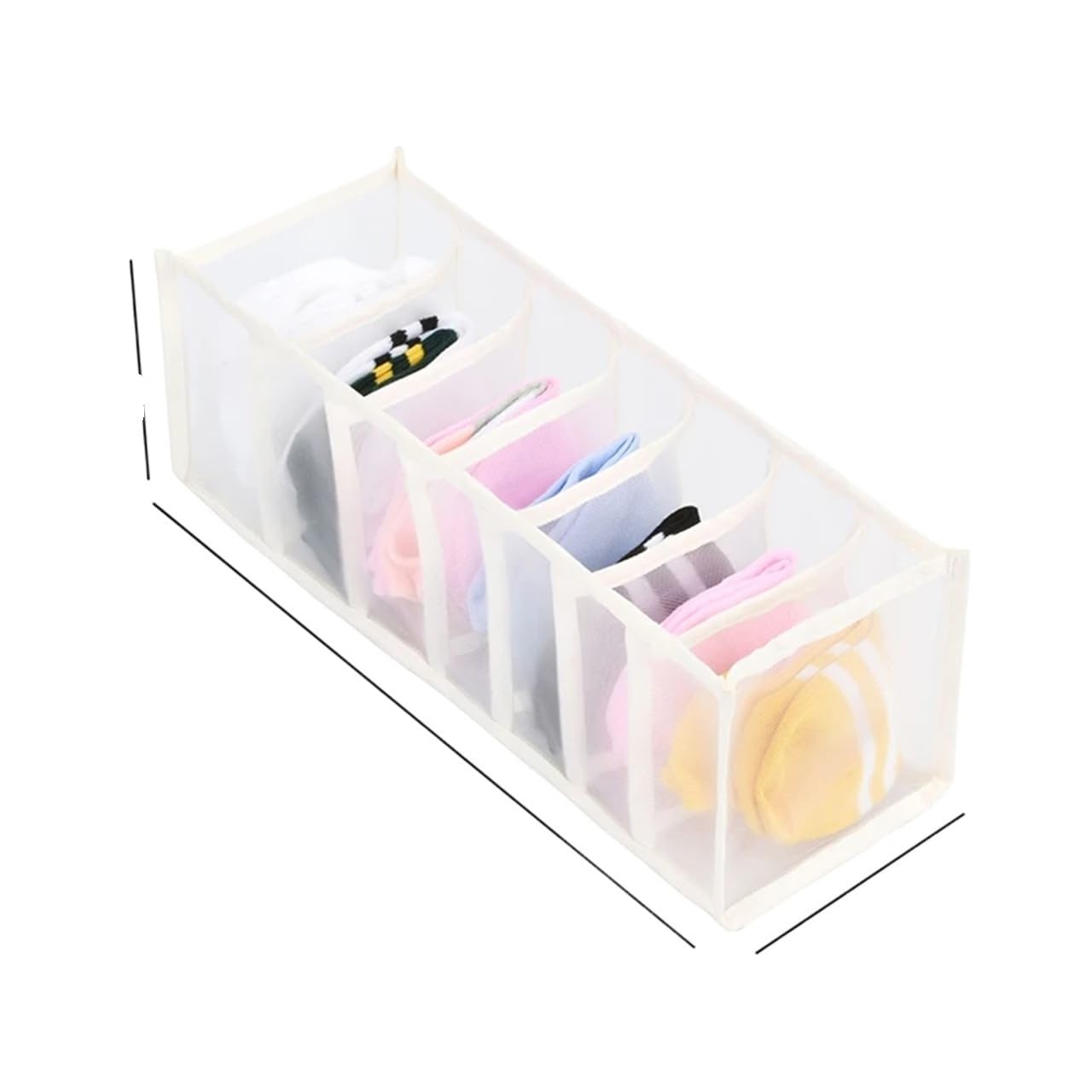 QMVDOJR Fabric Underwear Bra Storage Box Sorting Panty Socks Compartment Drawer Organizer Home(White 7 grids)