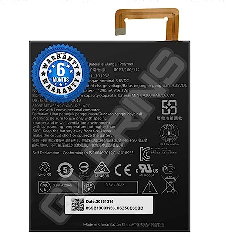 Image of Original L13D1P32 Battery for Lenovo Tab 3 Lepad A8-50 A5500 S8-50 TB3-850F TB3-850M (4290mAh) with 6 Months Warranty *** (A0283)