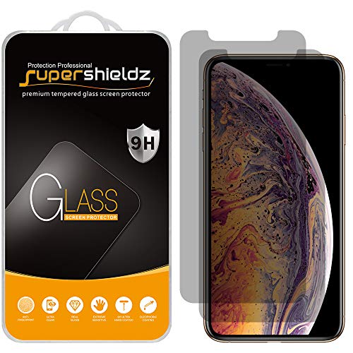 (2 Pack) Supershieldz for Apple iPhone X (Privacy) Anti Spy Tempered Glass Screen Protector, Anti Scratch, Bubble Free