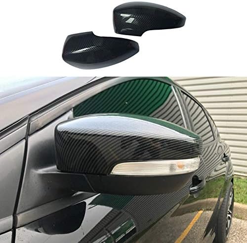 2pc Carbon Fiber Color Rearview Mirrors Cover Trim Fit For Ford Focus RS ST MK3 2012 2013 2014 2015 2016 2017 2018 ABS