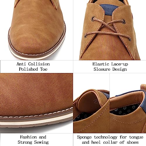 Men's Dress Shoes, Mens Oxford Shoes, Leather Stylish Lace-up Wingtip Brogues, Business Casual Formal Derby Shoe2