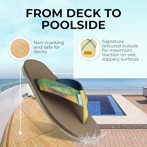 Scott Hawaii Men's Kaiko Sandal | Nylon Strap with Neoprene Lining | Molded Non-marking No-slip Outsole | Arch Support and Heel Cup | Marine & Boat Friendly4