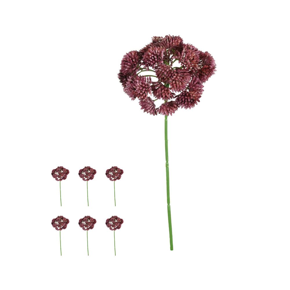 FloristryWarehouse Bundle of 6 Artificial Stonecrop or Sedum Flower Stems 20cm/8in Pink